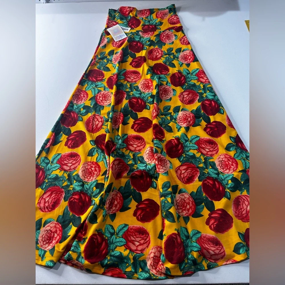 NWT Lularoe Small Maxi Floral Yellow and Red Women's Skirt - Picture 1 of 6